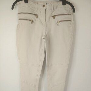 Women's H & M Riding Style Jeggings Size 8 Gold Zipper Accents Skinny Fit